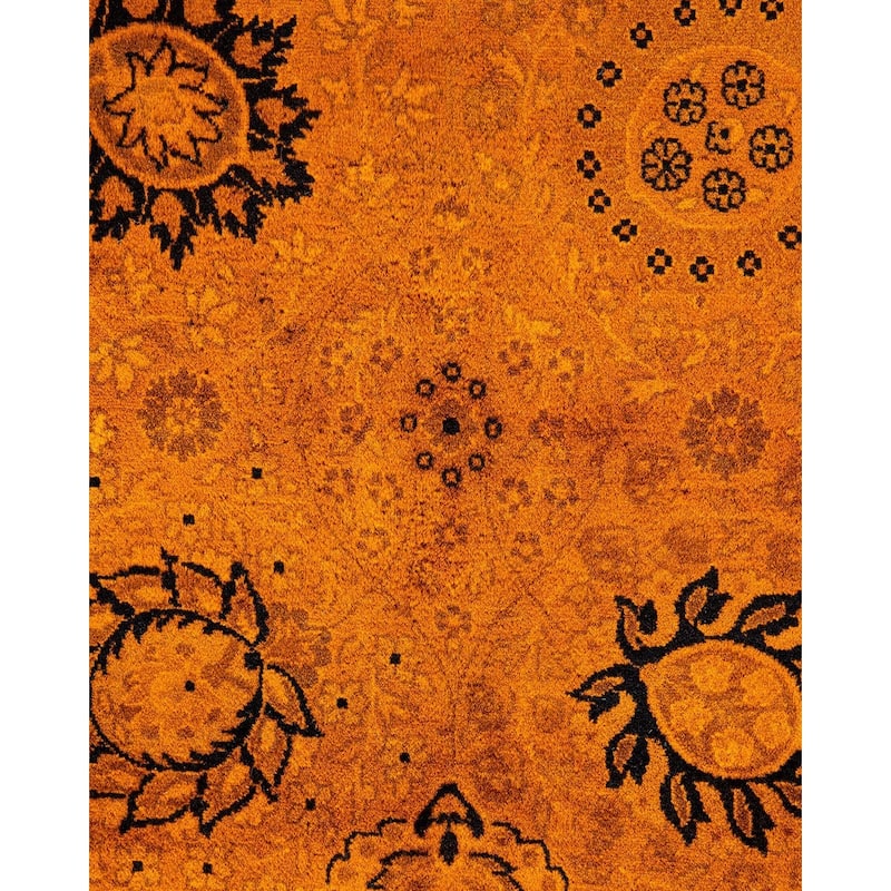 Fine Vibrance, One-of-a-Kind Hand-Knotted Area Rug - Orange, 8' 2" x 10' 3" - 8' 2" x 10' 3"
