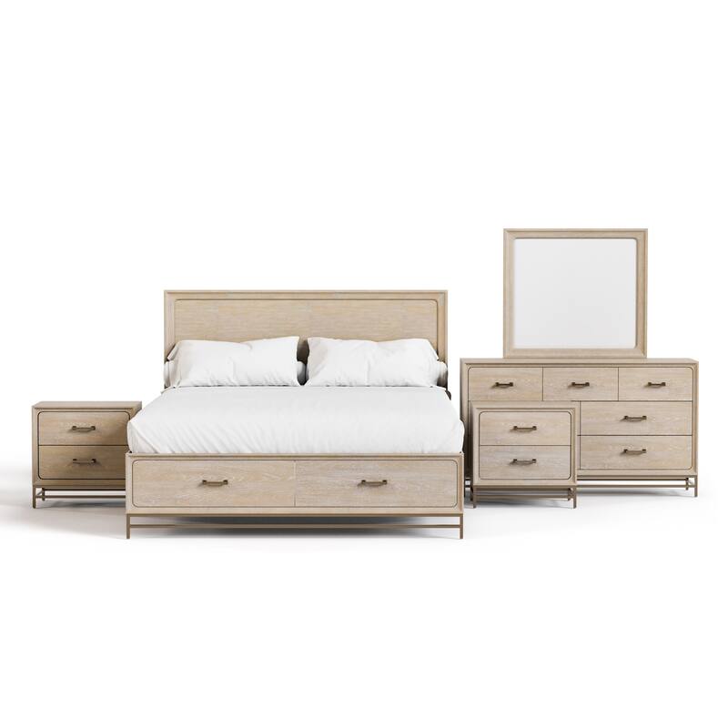 Furniture of America Drayden Modern Solid Wood 5-Piece Queen Bedroom Set