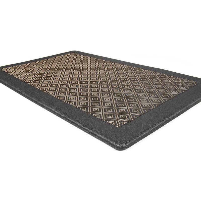 World Rug Gallery Geometric Textline Anti-Fatigue Standing Mat