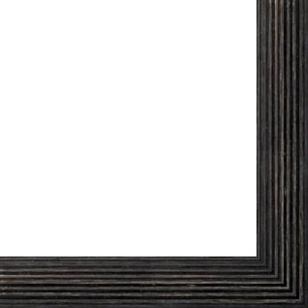 Canvas Floater Frame Moulding (Wood) - Distressed/Aged Black Finish - 1.75" width - 1 5/8" rabbet depth