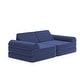 preview thumbnail 59 of 75, Soft Foam Modular Kids Play Couch with 6 Sectional Sofa Pieces - 27.5"D x 56"W x 17.25"H Blue