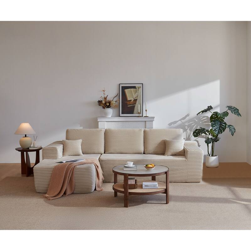 105" Cloud Sectional Couch with L-Shape Chaise,Modern Modular Sofa with Deep Seat, Upholstered Couches