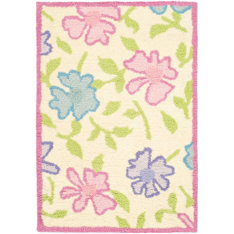 SAFAVIEH Handmade Kids Clarisa Wool Rug - 2' x 3' - Ivory/Pink