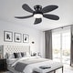 preview thumbnail 2 of 6, 52 Inches Low Profile Ceiling Fan with Light DC Motor Reversible Ceiling Fan,for Bedroom,Living Room,Patio - N/A