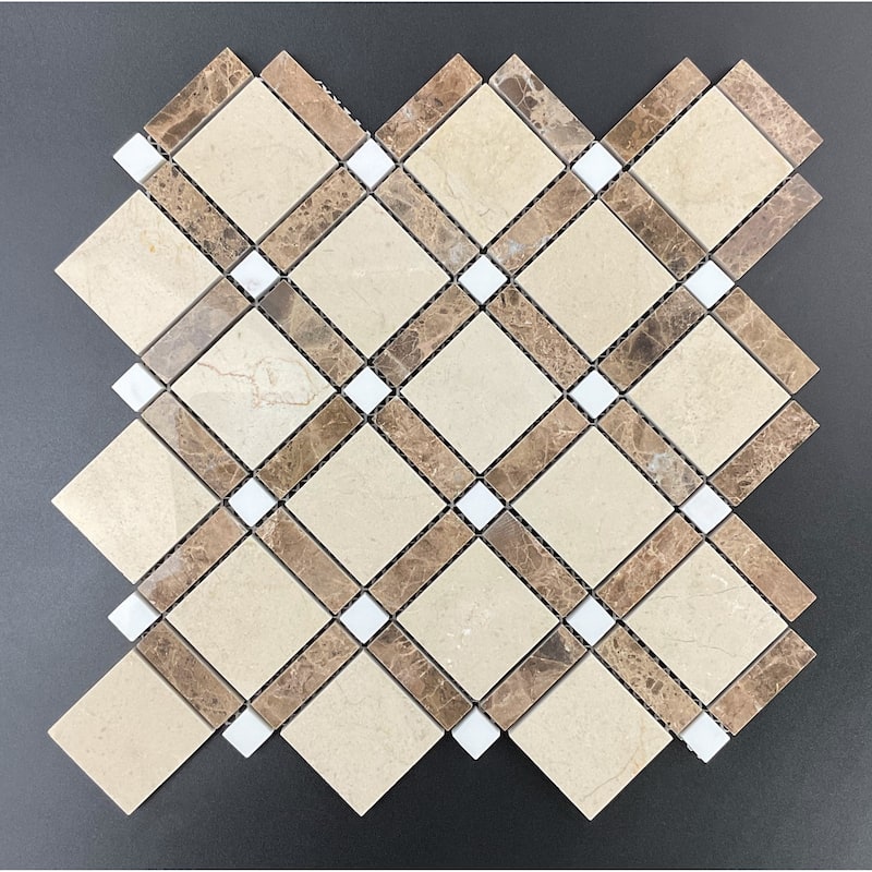 Marble Pinwheel Wall and Floor Mosaic Tiles - Case (10 Sheets)