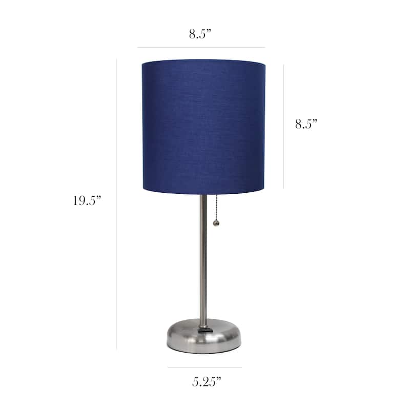 Porch & Den Custer Metal/ Fabric Lamp with Charging Outlet