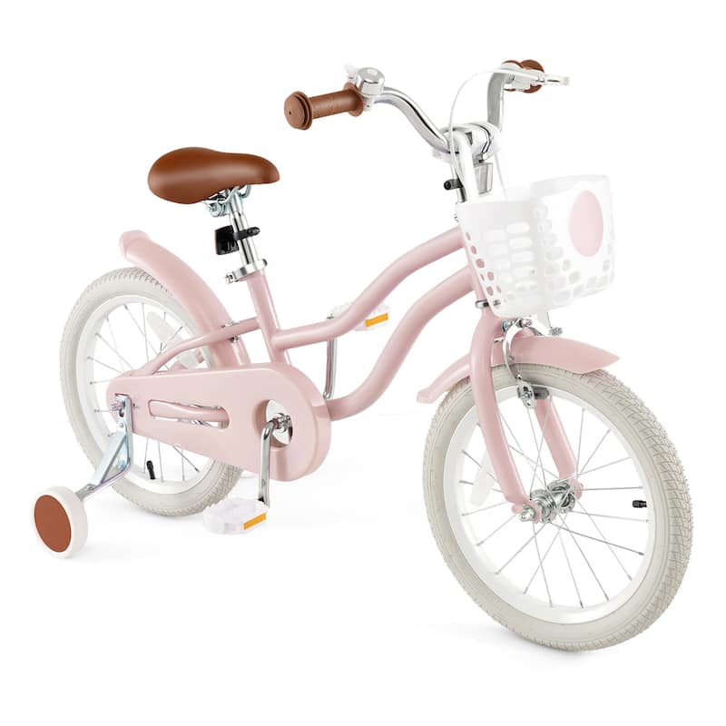 Gymax 16'' Kids Bicycle Children's Training Bicycle w/ Removable - Pink