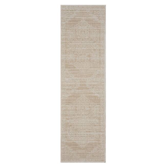 Terra by Obeetee Pavilion Tribal Rug - Natural/Criss Cross - 2'2" x 7'6"