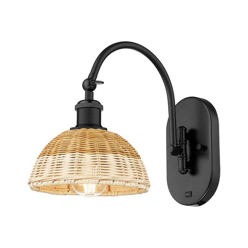 Innovations Lighting Endless Possibilities Ballston - Bristol Natural II - 1 Light 8" Swiveling Sconce - Matte Black/Natural