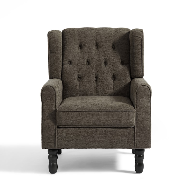 Modern Button Tufted Wingback Accent Chair Upholstered Armchair