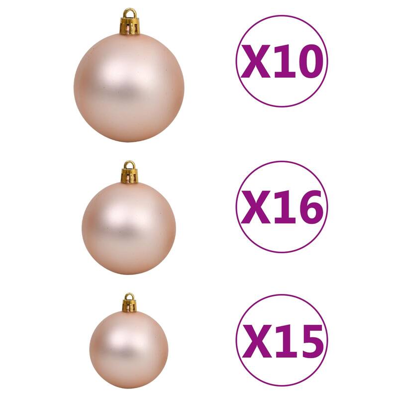 vidaXL Artificial Christmas Tree LED&Ball Set&Flocked Snow Decoration PVC&PE