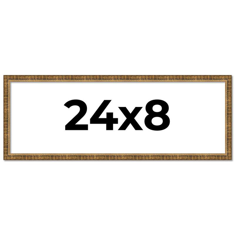 24x8 Frame Gold Kingsley Distressed Solid Wood Picture Frame Width