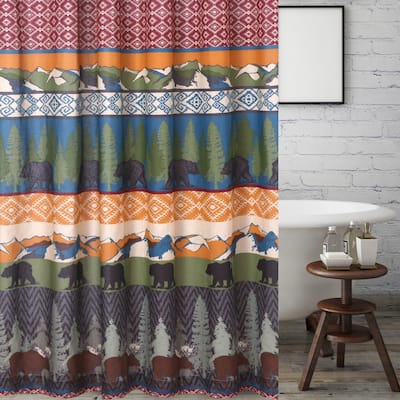 Greenland Home Fashions Black Bear Lodge Shower Curtain
