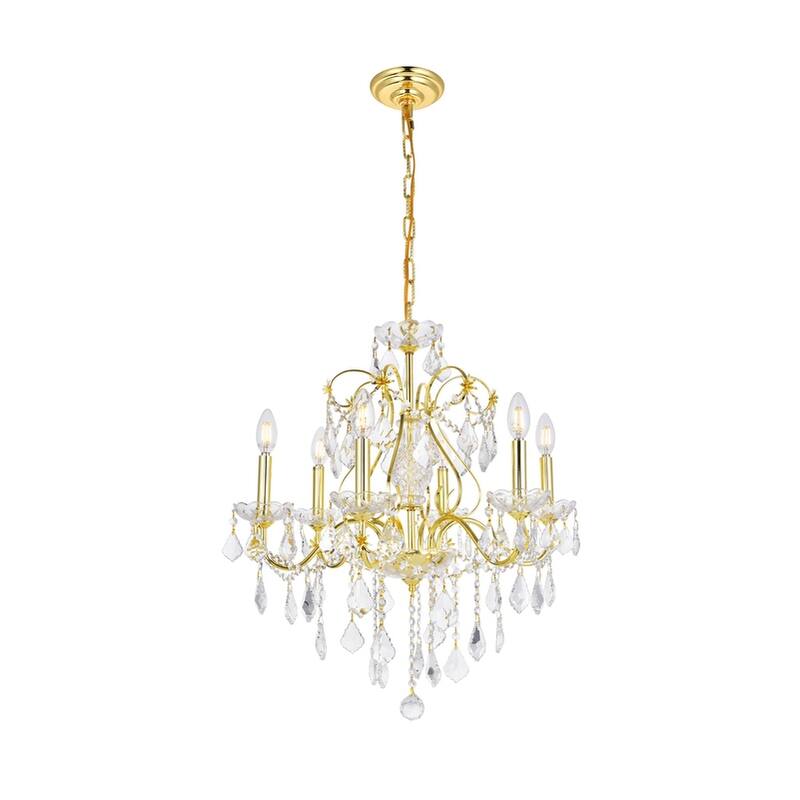 Fleur Illumination 6 light Gold Chandelier - royal cut crystals/Gold