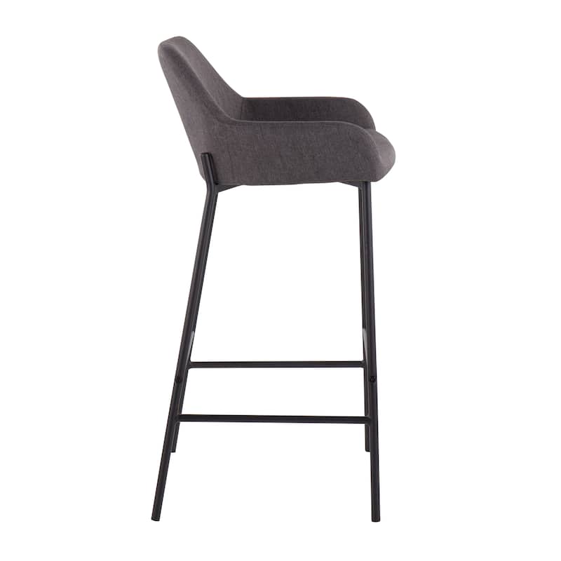 Carbon Loft Galotti Black Fixed-Height Upholstered Bar Stool - Set of 2