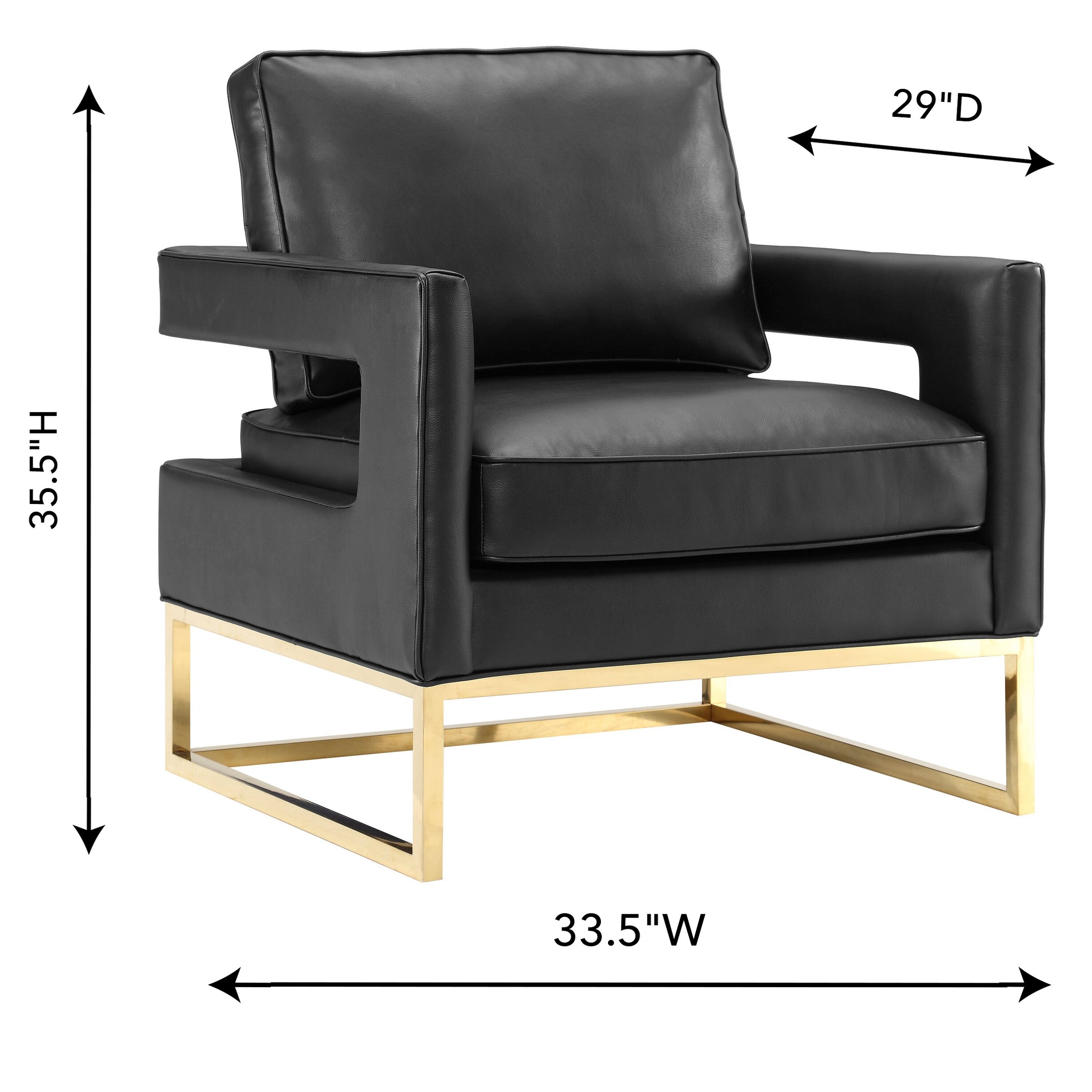 Avery black leather 2025 chair