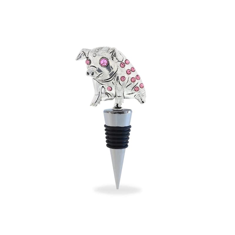 Cheers Pig Metal Wine Stopper - Elegant Vacuum Seal Reusable - 5 Inches