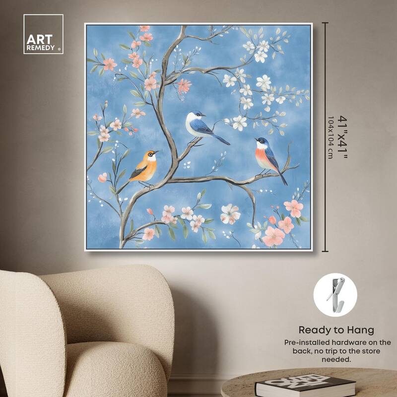 Birds in the Branches II Canvas by Art Remedy