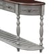 preview thumbnail 10 of 42, Vintage Curved Console Table Sofa Table Entryway Table with 4 Drawers and Bottom Shelf