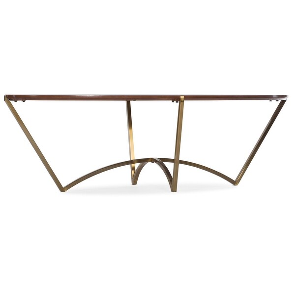Hooker Furniture 638-50464 Rianne 28" Long Wood Top Metal Coffee Table from the Melange Collection - Dark Wood / Gold