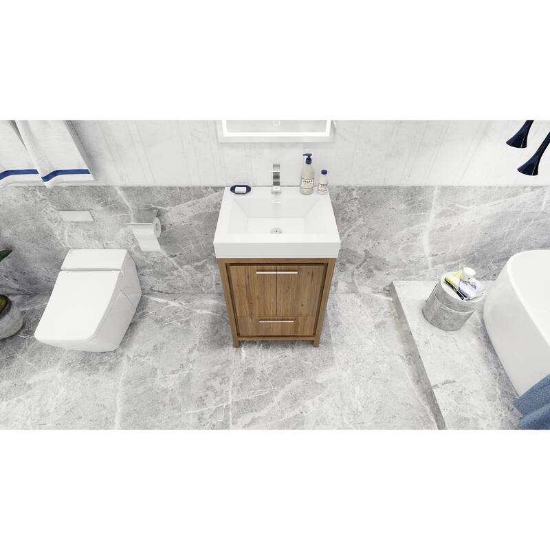 Dove 24'' Freestanding Vanity with Reinforced Acrylic Sink