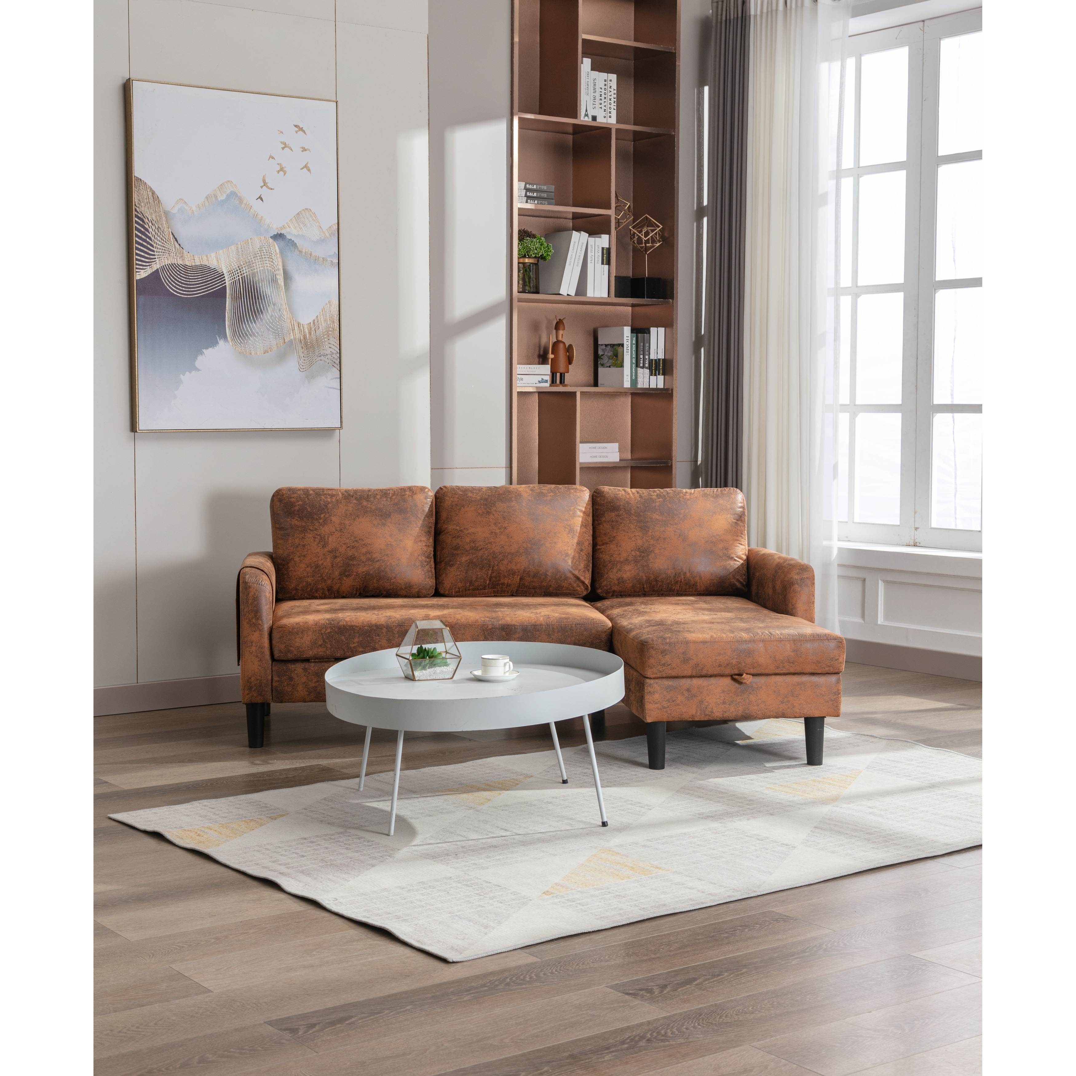 Microfiber couch with chaise lounge 2025