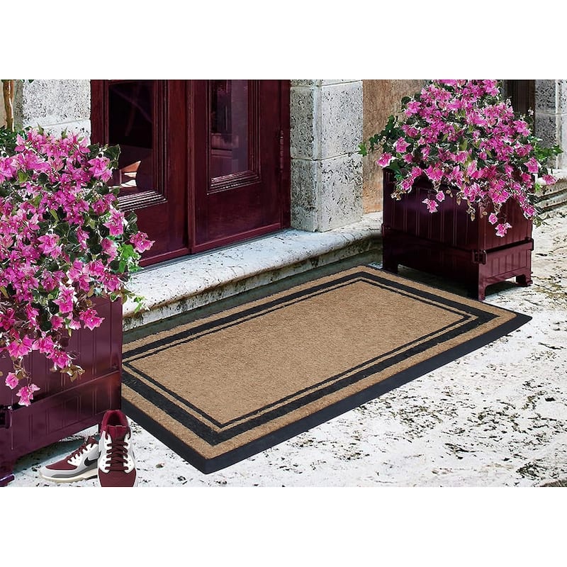 A1HC Natural Coir & Rubber Door Mat, 30x48, Thick Durable Doormats for Outdoor Entrance