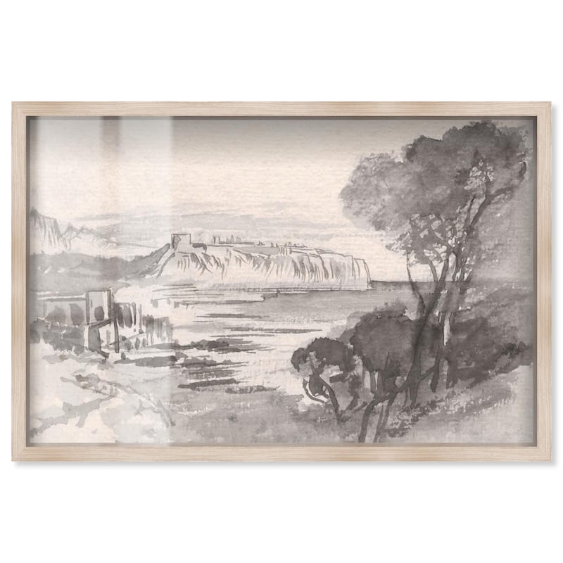 View across a Monaco Shadowbox by Art Remedy - Natural - 24" x 16"