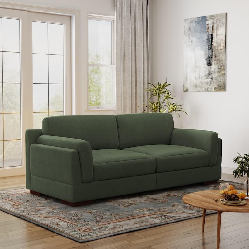 90.2"W Corduroy Upholstered Living Room Sofa