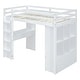 preview thumbnail 9 of 18, Twin Size Eye-catching Design Loft Bed with large shelves, writing desk and LED Light, Maximum Storage Space, White
