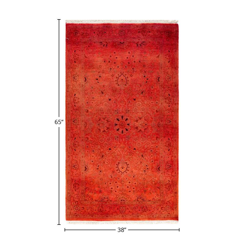 Fine Vibrance, One-of-a-Kind Hand-Knotted Area Rug - Pink, 3' 2" x 5' 5" - 3' 2" x 5' 5"