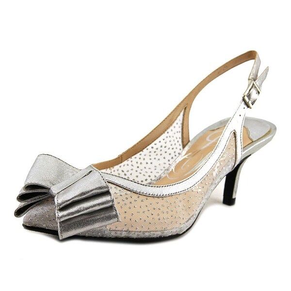 j renee silver slingbacks