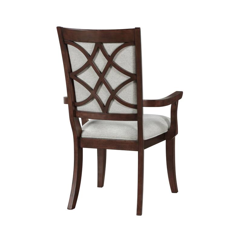 Traditional Dining Armchairs Set Of 2pc, Wooden Upholstered Seat Formal Chairs