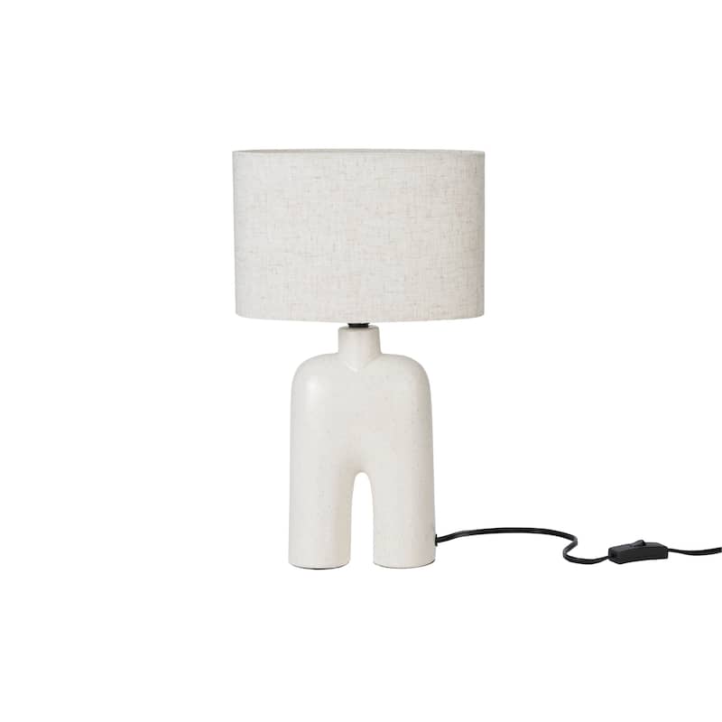 Nourison 17" Off-White Speckled Textured Ceramic Table Lamp