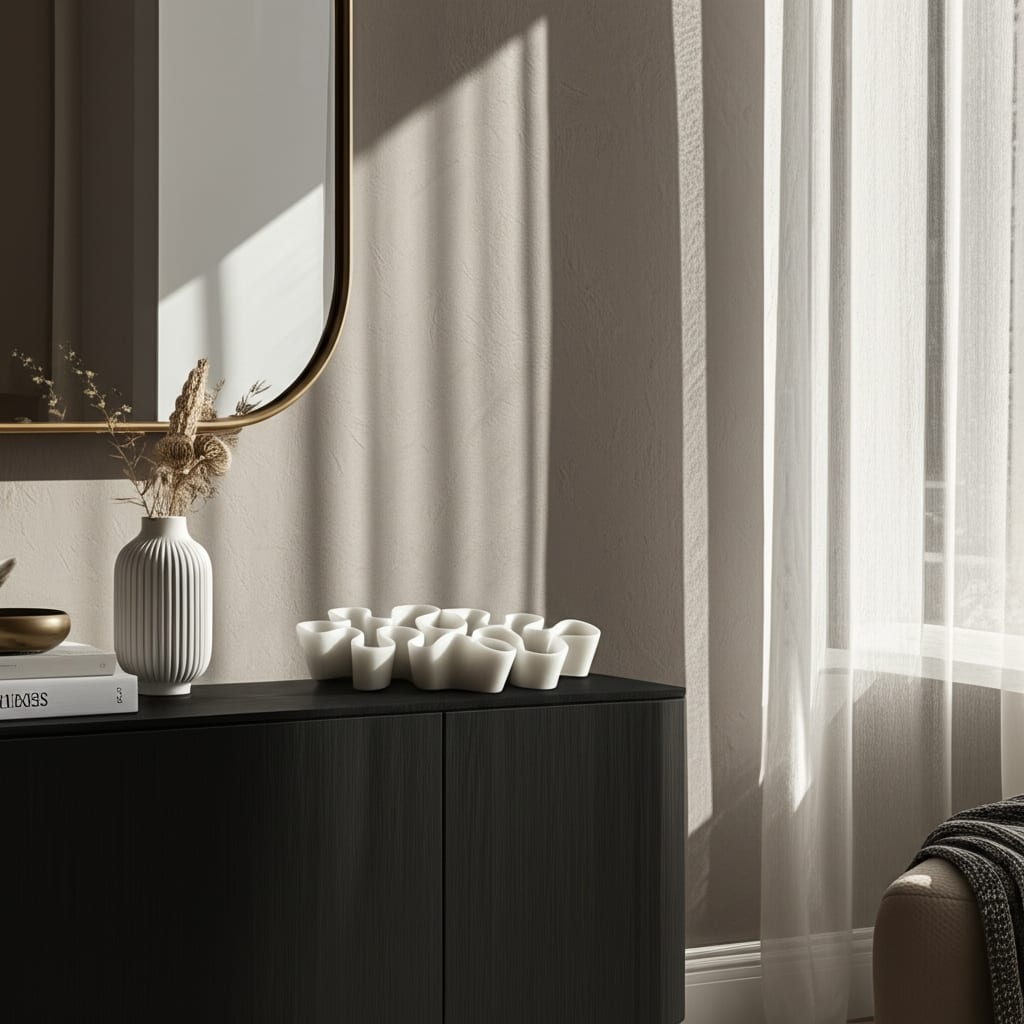 Resin Decorative Bowl Wave-Shaped Modern Sculptural Design - 21" White - 21.25" x 11" x 3.25"