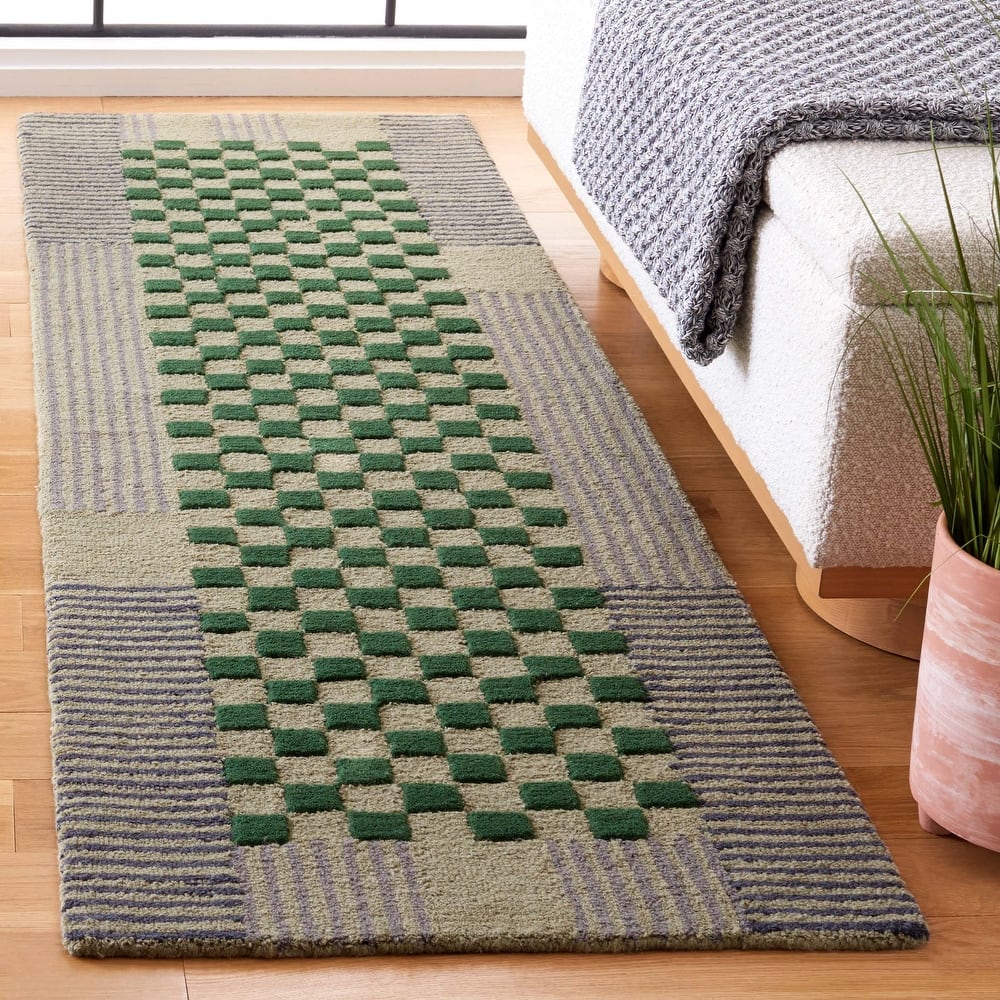 SAFAVIEH Handmade Genre Kiek Checkered Wool Rug