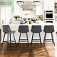 preview thumbnail 99 of 103, LUE BONA Modern Industrial Counter Stools Faux Leather Upholstered Counter Height Bar tools with Back Set of 4 - Dark Grey-24 in. - Counter Height