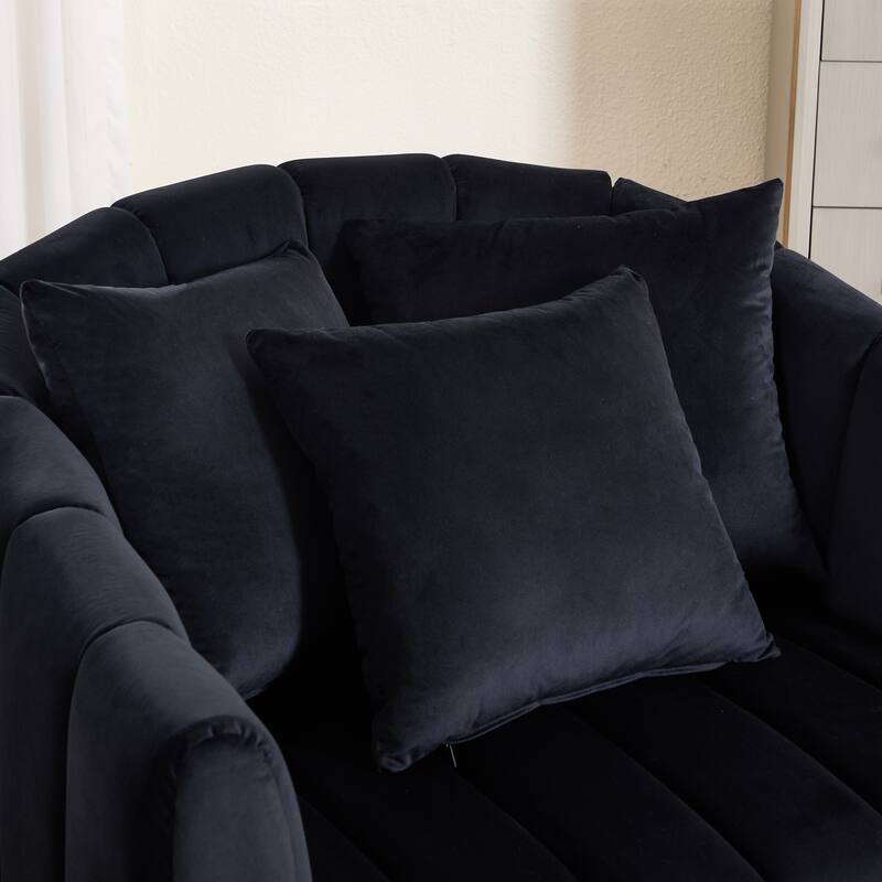 40.4"W Modern Swivel Accent Chair,Swivel Single Sofa Chair with Ottoman