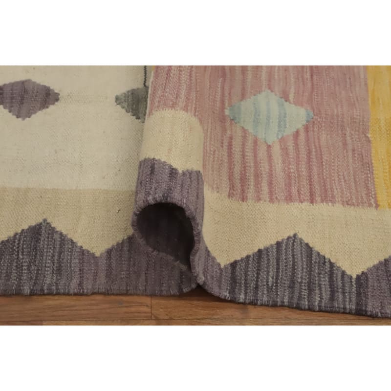 Hand Woven Southwestern Wool Multi-Colored Geometric Area Rug - 12' 11'' X 9' 6''