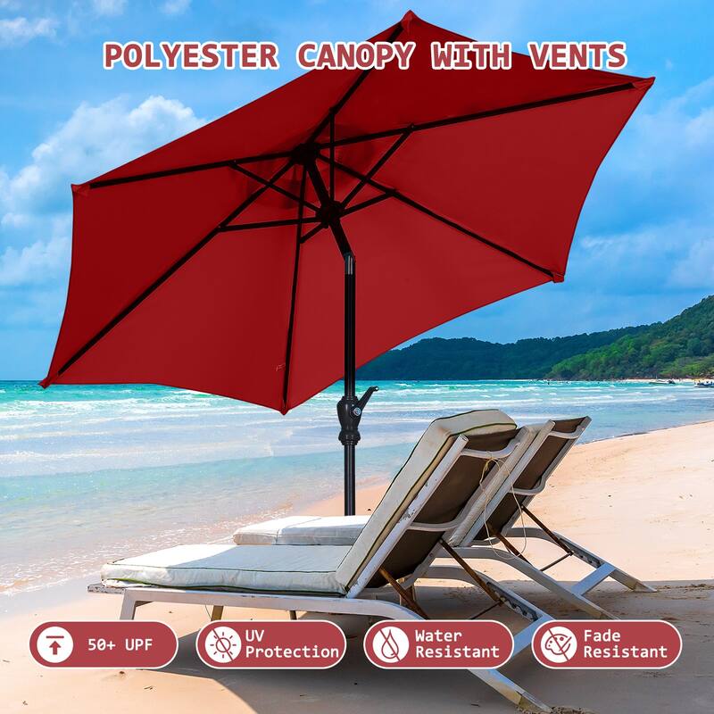 Autlaycil 7.5ft Outdoor Patio Umbrella with Tilt & Crank Base included