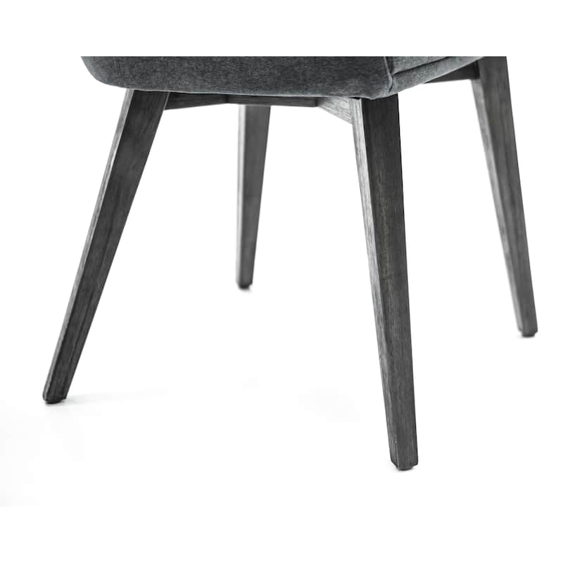 Lileth Modern River Gray Dining Chairs with Acacia Wood Legs - Set of 2 - N/A