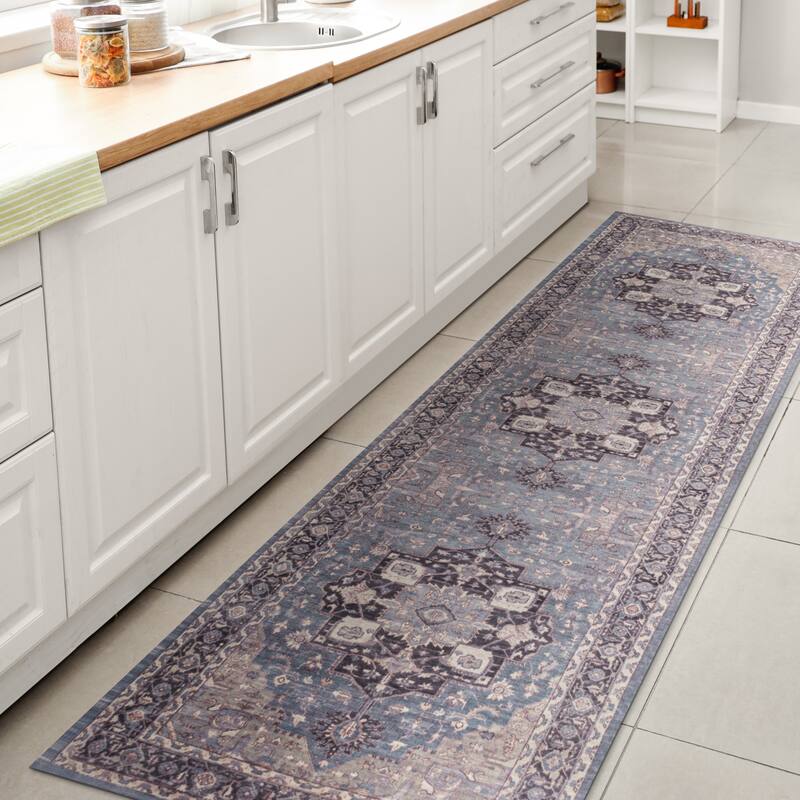 JONATHAN Y Marrakesh Ornate Medallion Machine Washable Area Rug