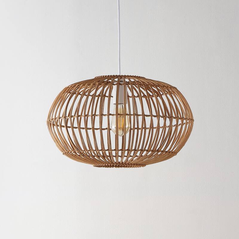Lucas 1-Light Farmhouse Coastal 180" Cord Plug-In or Hardwired LED Pendant, by JONATHAN Y