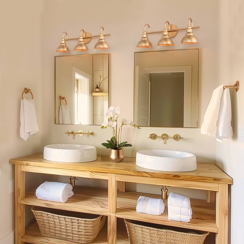 Modern Farmhouse Lodge Barn Metal Bathroom Vanity Lights Industrial Wall Sconce - L23"x W 6"x H 8.5"