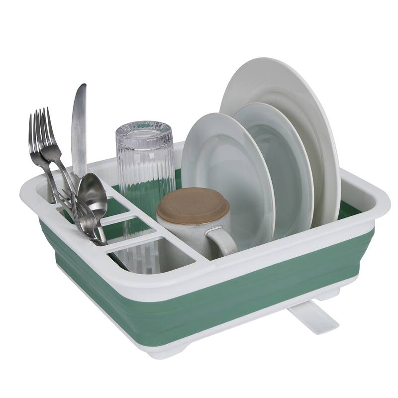 Kitchen Details Collapsible Dish Rack in Sage