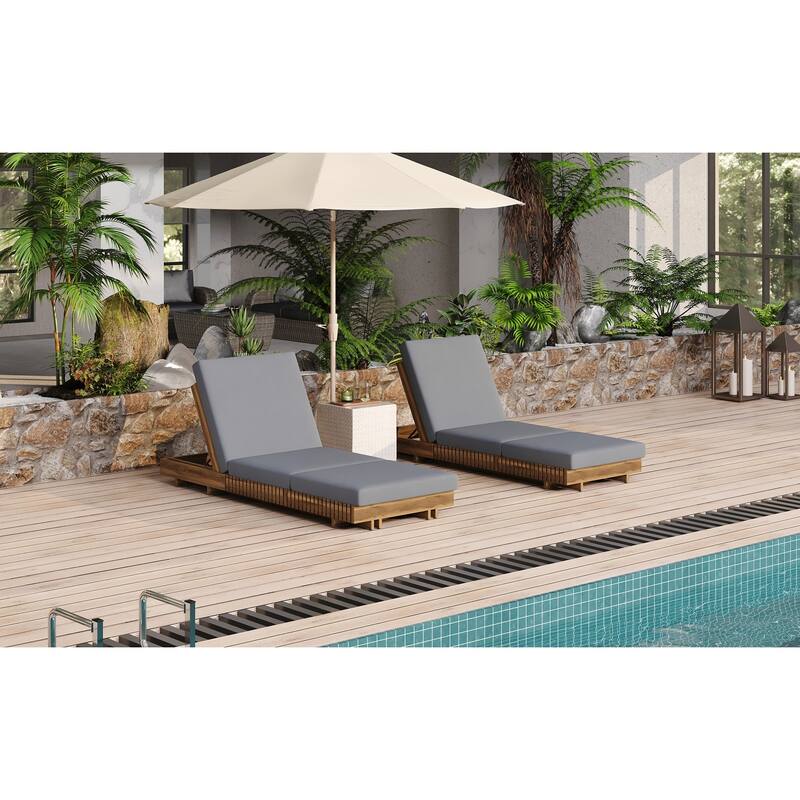 Outdoor Chaise Lounge Chair with 6-Position Adjustable Backrest