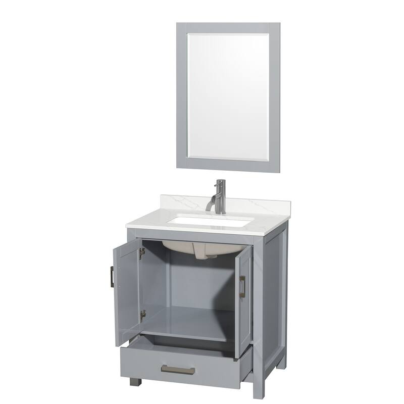 Wyndham Collection WCS141430S-QTZ-UNSM24 Sheffield 30" Free Standing