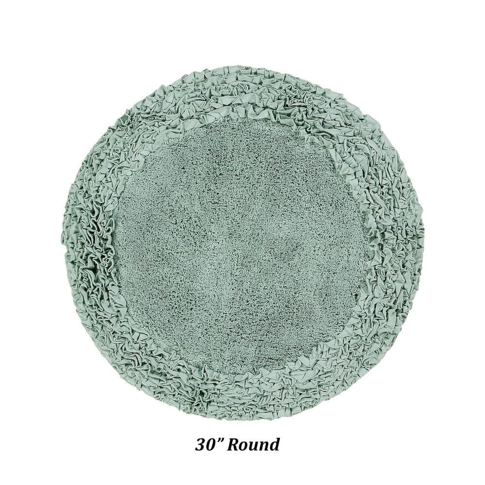 Better Trends Shaggy Border Collection Bathroom Rug -100% Cotton Tufted, Non-Skid Spray Latex Backing, Machine Washable Bath Mat