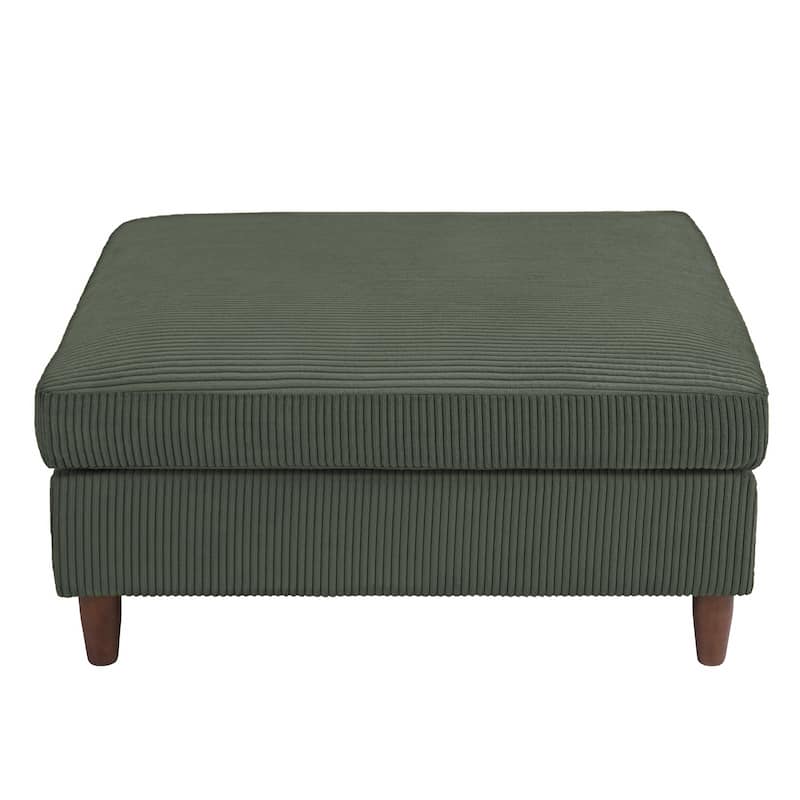 Corduroy Accent Chair with Ottoman Modular Couch Sectional Sofa