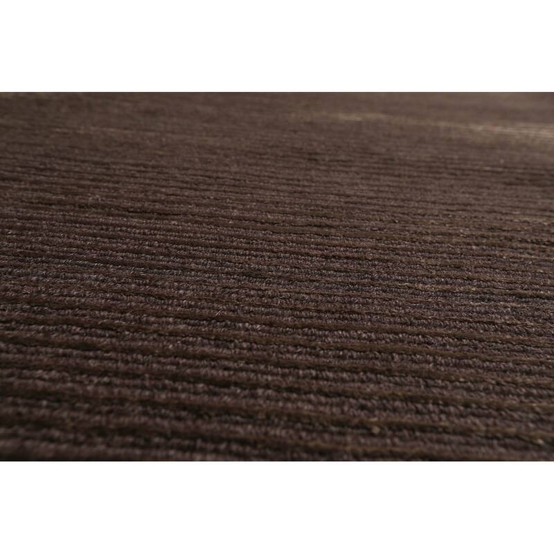 Hand Knotted Designer Brown Tibetan Wool & Silk Traditional Area Rug - 8' 2'' x 10' 1''